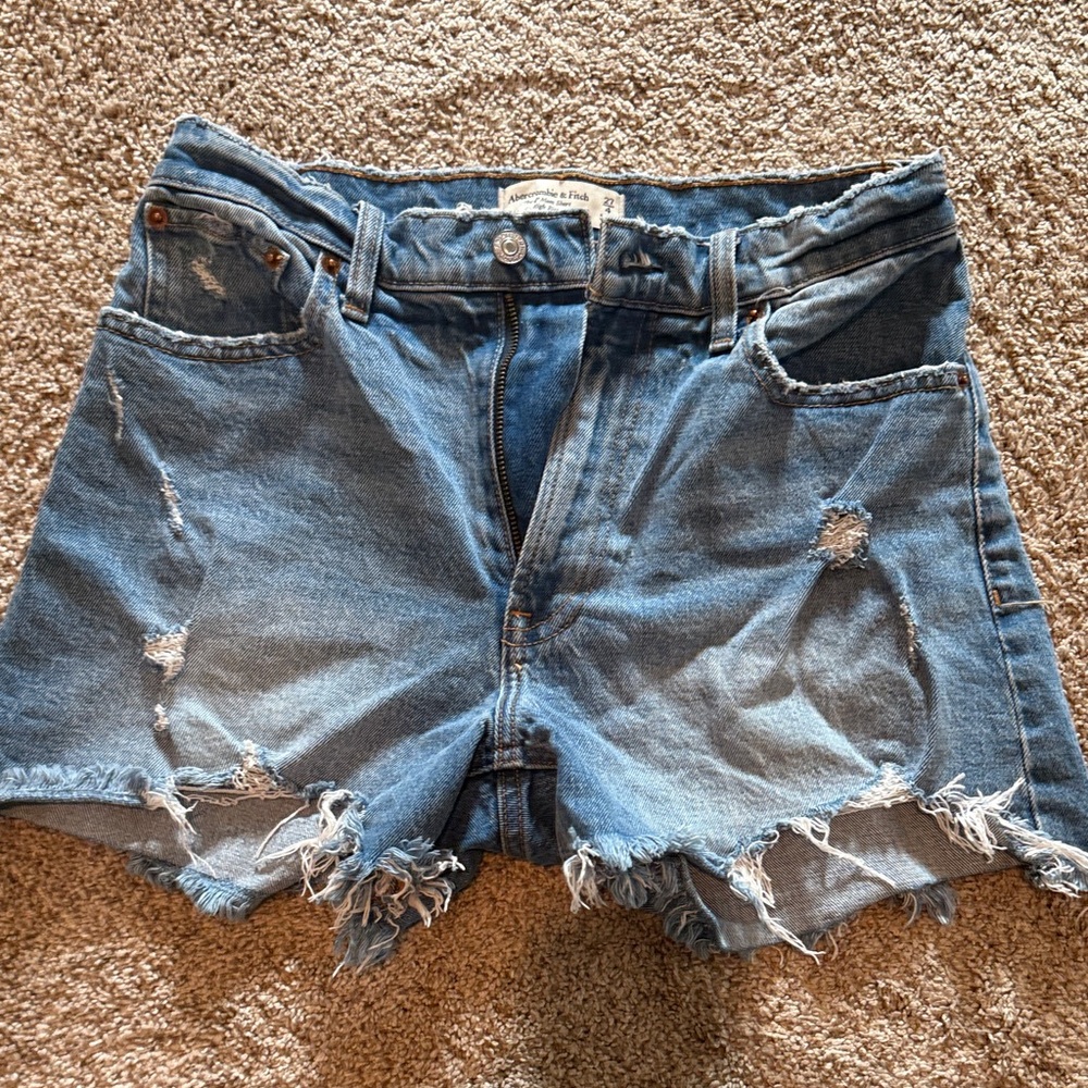 Denim Distressed Women's Shorts - Blue